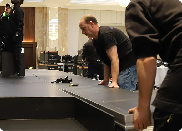 set and stage tech setup by ems events